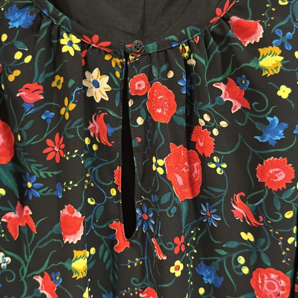 J. Crew Black and Red Floral Mini Dress - Picture 4 of 9